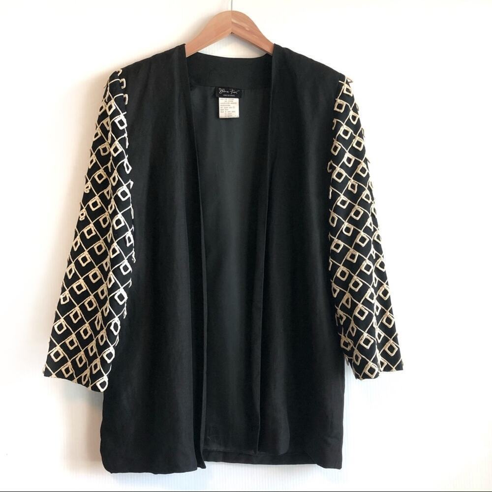 Vintage Diane Freis Blazer embroidered sleeves